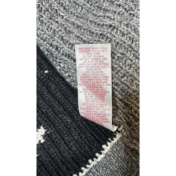 Kids Canadiana Knit Full Zip Sweater Child Sz Small Shawl Collar Gray Ski Canada - Picture 9 of 9